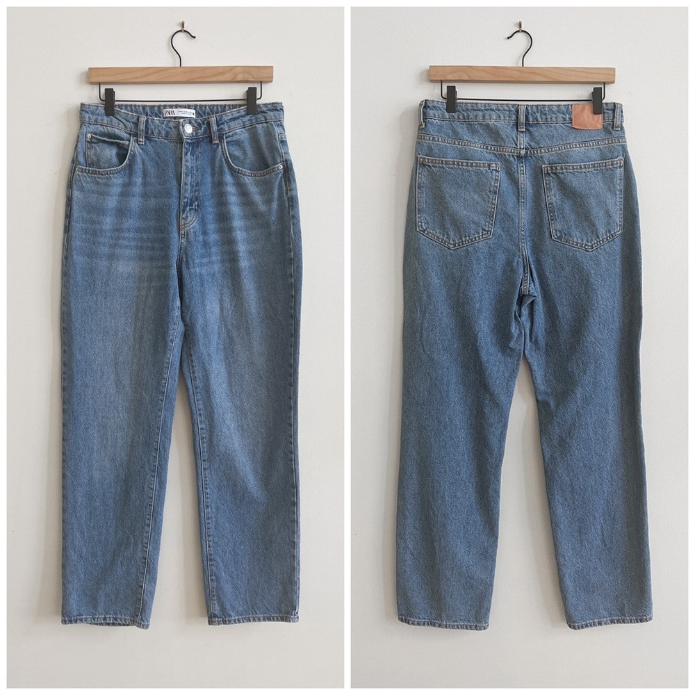 🏷️ SOLD •ZARA • Super High Rise Straight Leg Z1975 Jeans • 10 - Picture 6 of 15